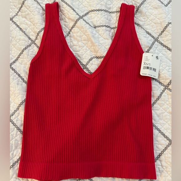 SOLD NWT set of 2 -see pics-Free People tank tops-Size XS/S- powder blue and red - Picture 3 of 4
